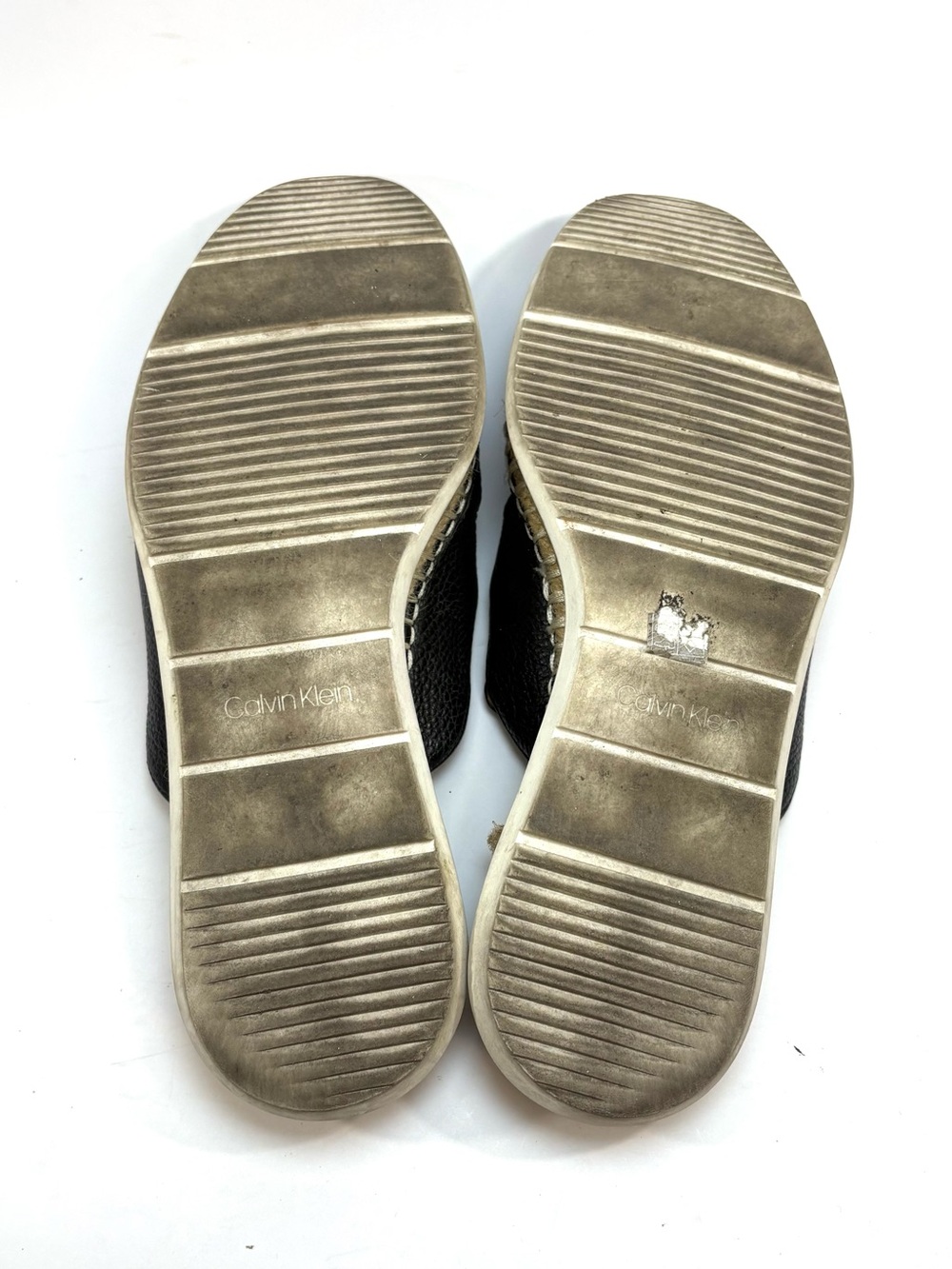 Calvin Klein Black Leather Slip-On Espadrille Mules | 7.5 - Picture 7 of 9